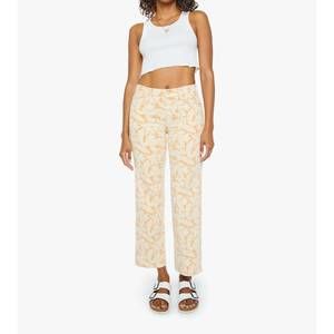 NEW MOTHER mid rise rambler zip ankle pant in coral reef